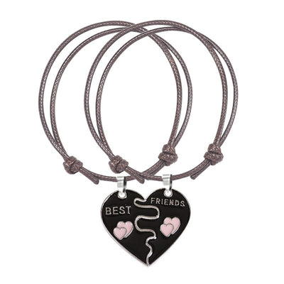 Bracelet d'Amitié Motif Coeur  marron 2 - Matchingmood