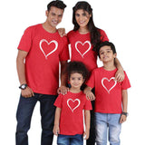 T Shirt Assorti Famille Coeur Rouge
