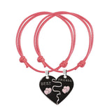 Bracelet d'Amitié Motif Coeur  rouge 2 - Matchingmood