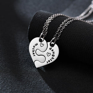 Collier Mère Fille Coeur Entrelacé
