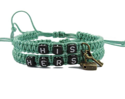 Bracelet pour Couple avec Texte  Vert Foncé - Matchingmood