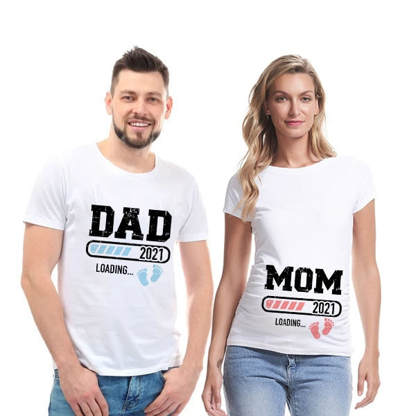 Tee Shirt Couple Futurs Parents - Dad Mom - MatchingMood