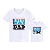 T-Shirt Dad's Little Dude Blanc