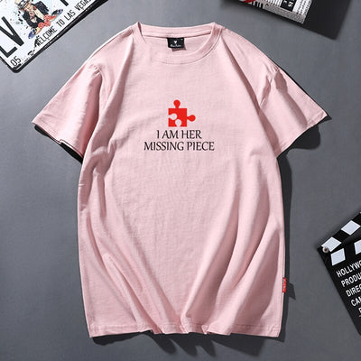 T-Shirt Couple I'm Her Missing Piece Rose - MatchingMood