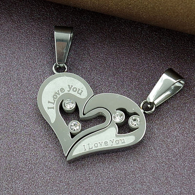 Cœur en Deux Colliers Couple