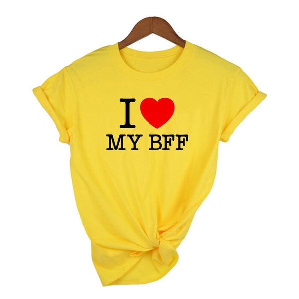 T-Shirt De Meilleure Amie Best Friends Forever Jaune - MatchingMood