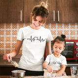 Tee Shirt Mere Fille Heartbeat - MatchingMood