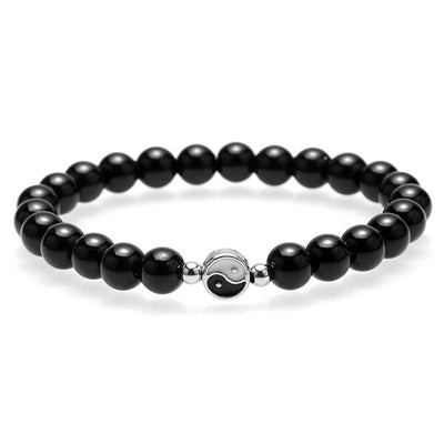 Bracelet d'Amitié Ying Yang Noir Poli - Matchingmood