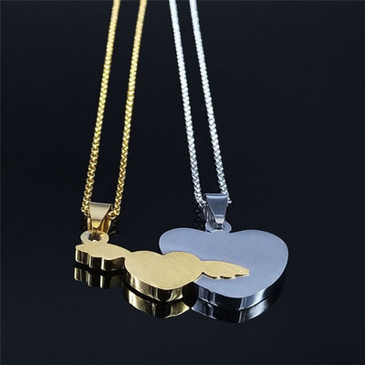 Collier Coeur Brillant Couple