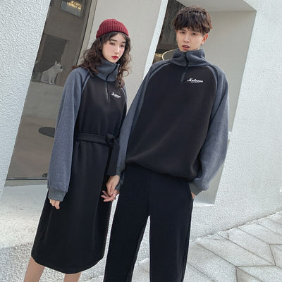 Pull Assorti Robe Pull Longue pour Couple Amoureux