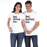T-Shirt Couple Best Girlfriend Ever Blanc - MatchingMood