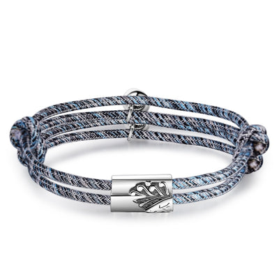 Bracelet Couple Magnétique Amour Infini Gris Bleu