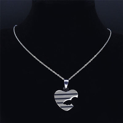 Collier Coeur Brillant Couple