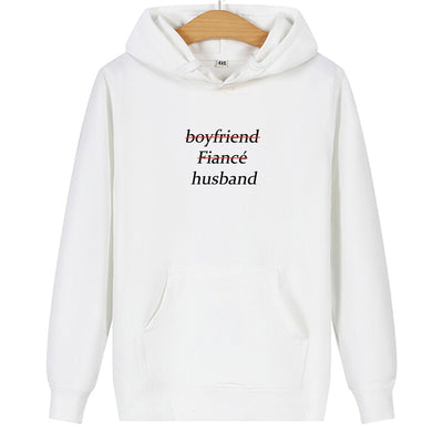 Sweat Shirt Couple Boyfriend Fiancé Husband Blanc