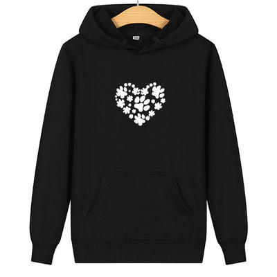 Sweat Couple Empreinte Chien Noir