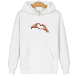 Sweat Couple Main dans la Main - Coeur Blanc