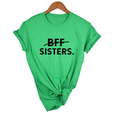 T-Shirt Meilleure Amie Bff Sisters Vert - MatchingMood 