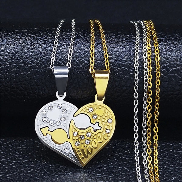 Collier Couple Coeur Homme Femme