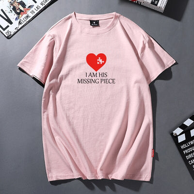 T-Shirt Couple I'm His Missing Piece Rose - MatchingMood