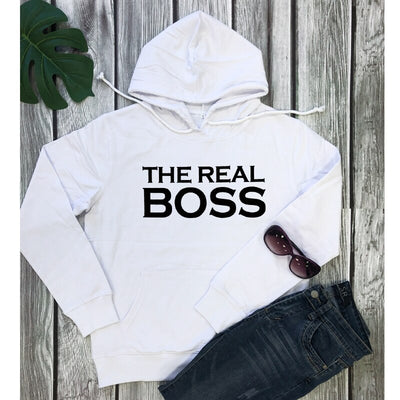 Sweat Couple The Real Boss Blanc- MatchingMood
