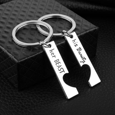 Porte Clé Couple His Beauty Her Beast