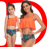 Maillot de Bain Mère Fille Haut Décoré