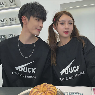 Pull Couple Duo Noir Amoureux