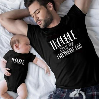 T Shirt Papa Fils Trouble