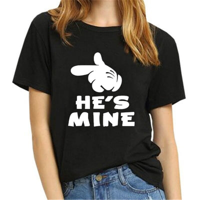 T Shirt He's Mine - Matchingmood