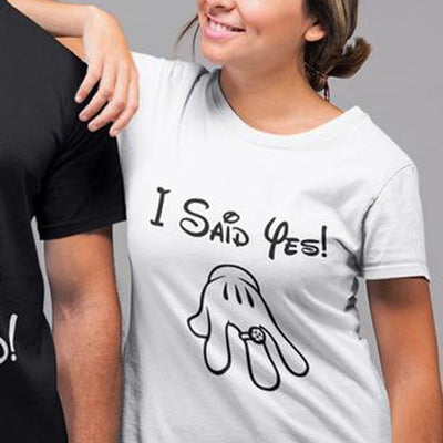 Tee Shirt Couple J'ai Dit Oui - I Said Yes - MatchingMood
