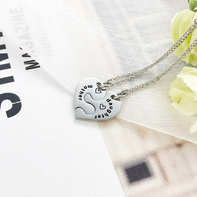Collier Mère Fille Coeur Entrelacé