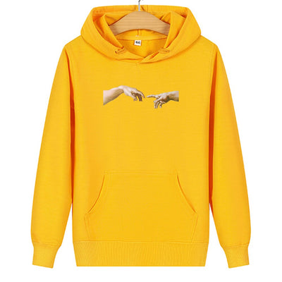 Sweat Couple Main dans la Main - Doigts Jaune