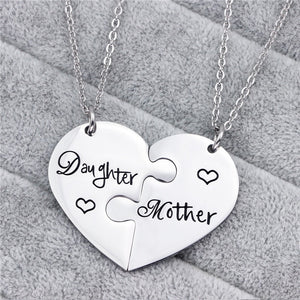 Collier Mère Fille Coeur Puzzle