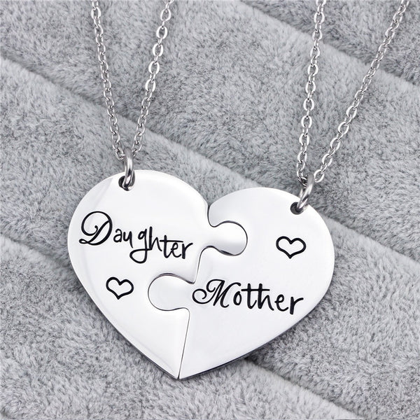 Collier Mère Fille Coeur Puzzle