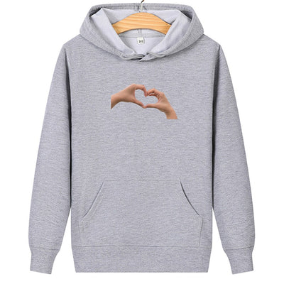 Sweat Couple Main dans la Main - Coeur Gris