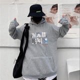 Sweat Couple A Capuche Manga Gris