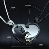Collier Couple Chat Yin Yang Dimensions