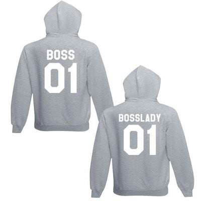 Sweat Couple Boss Homme Boss Lady Gris