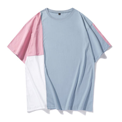 T Shirt Couple Korean Fashion bleu