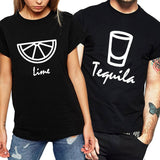 T Shirt Couple Tequila Citron - MatchingMood