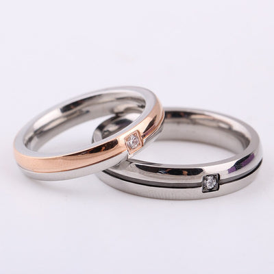Bague Couple Union Zirconium