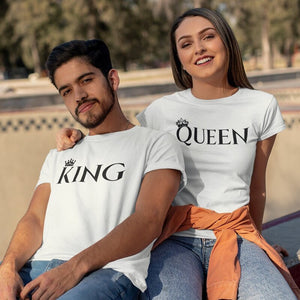 T Shirt Couple Queen King in Love - MatchingMood