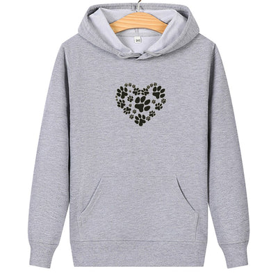 Sweat Couple Empreinte Chien Gris