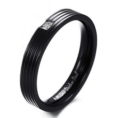 Bague Couple Noir Femme