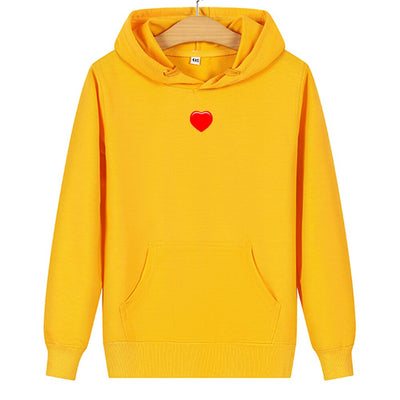 Sweat Coeur Rouge pour Couple Jaune
