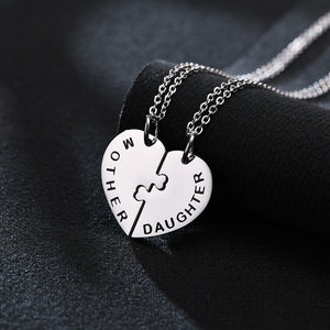 Collier Mère Fille Coeur Réuni