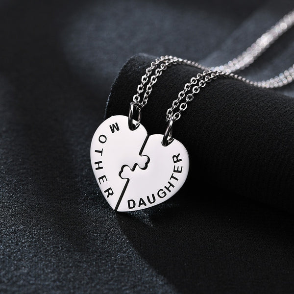 Collier Mère Fille Coeur Réuni