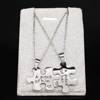 Collier Pendentif Couple Puzzle A Piece Of Him