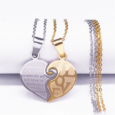 Collier Amour Couple Coeur