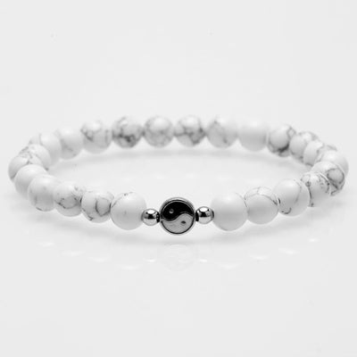 Bracelet d'Amitié Ying Yang Blanc Marbré - Matchingmood